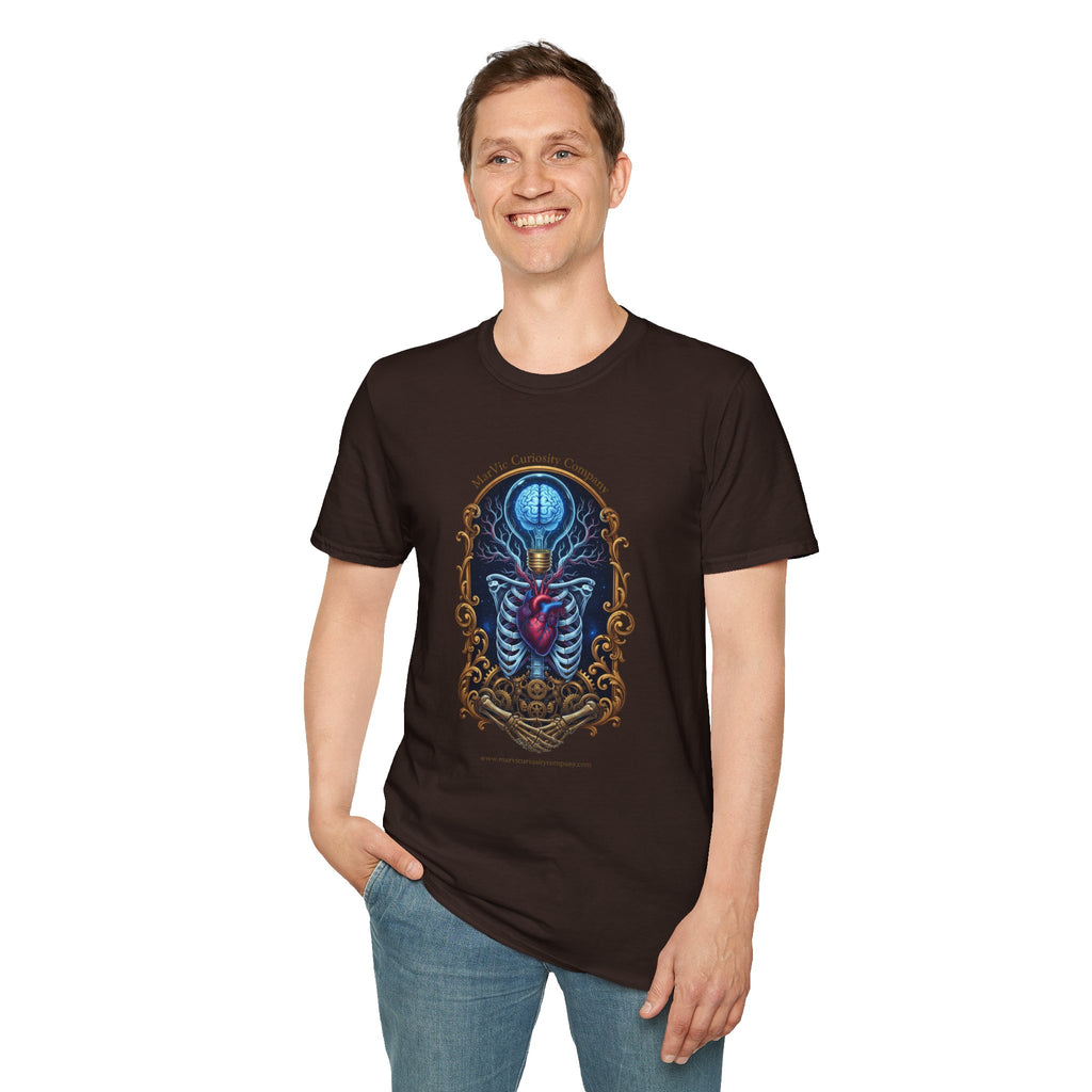 Anatomical Heart and Ribcage Art Tee — Gothic Medical Illustration T-Shirt