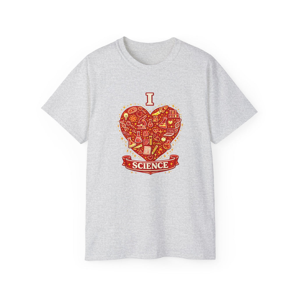 I Heart Science T-Shirt — Red Science Heart Graphic Tee