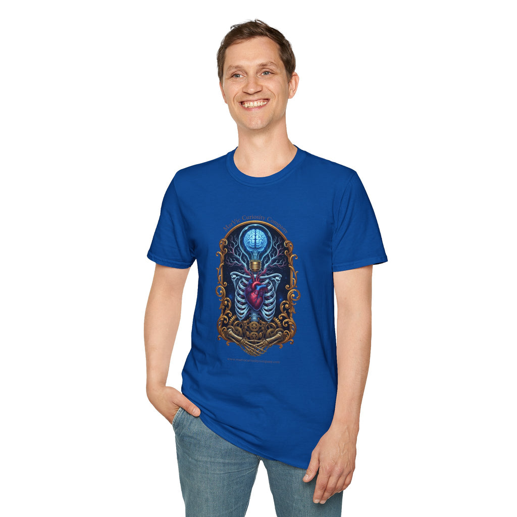 Anatomical Heart and Ribcage Art Tee — Gothic Medical Illustration T-Shirt