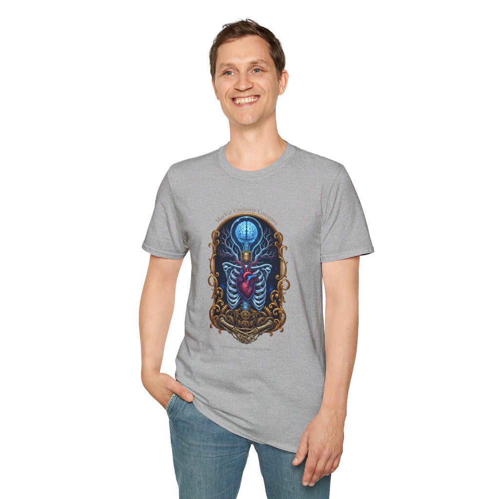 Anatomical Heart and Ribcage Art Tee — Gothic Medical Illustration T-Shirt