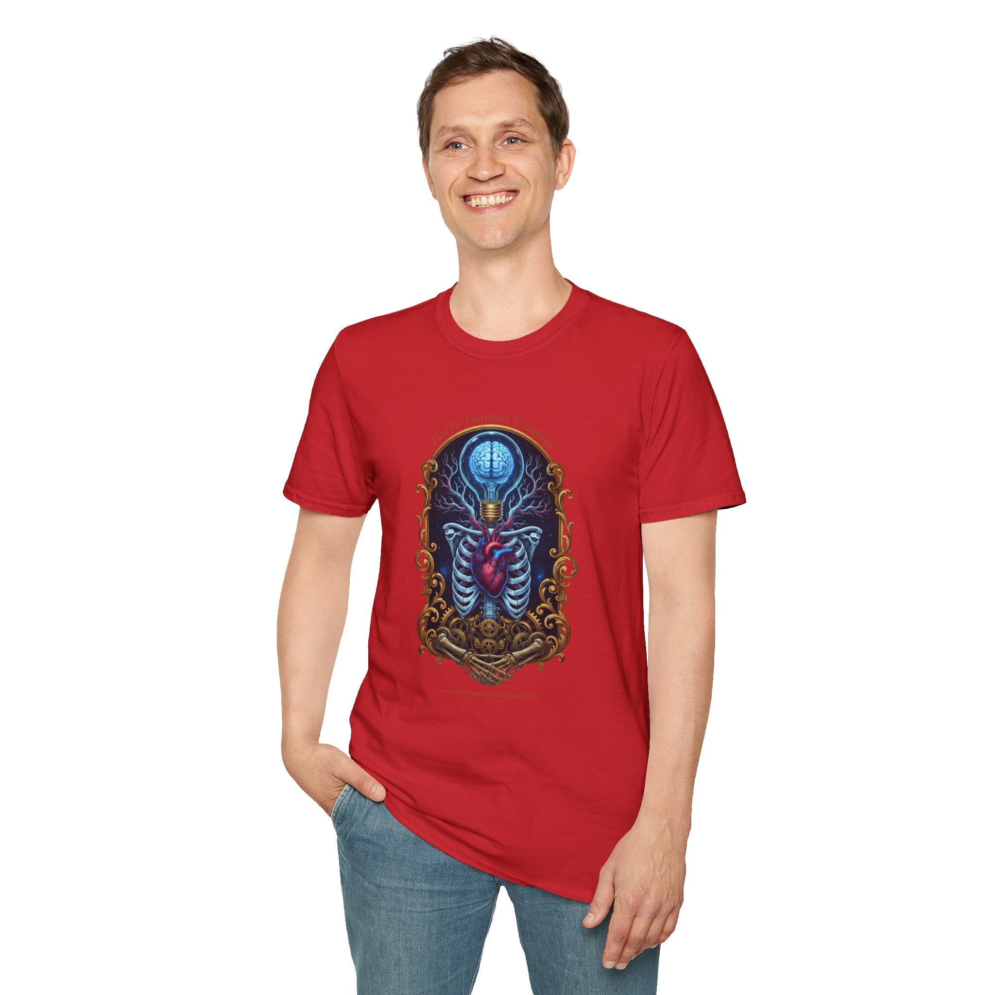 Anatomical Heart and Ribcage Art Tee — Gothic Medical Illustration T-Shirt