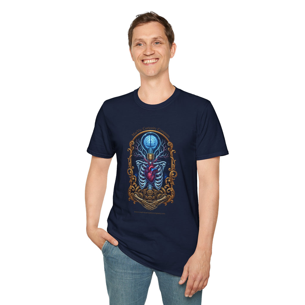 Anatomical Heart and Ribcage Art Tee — Gothic Medical Illustration T-Shirt