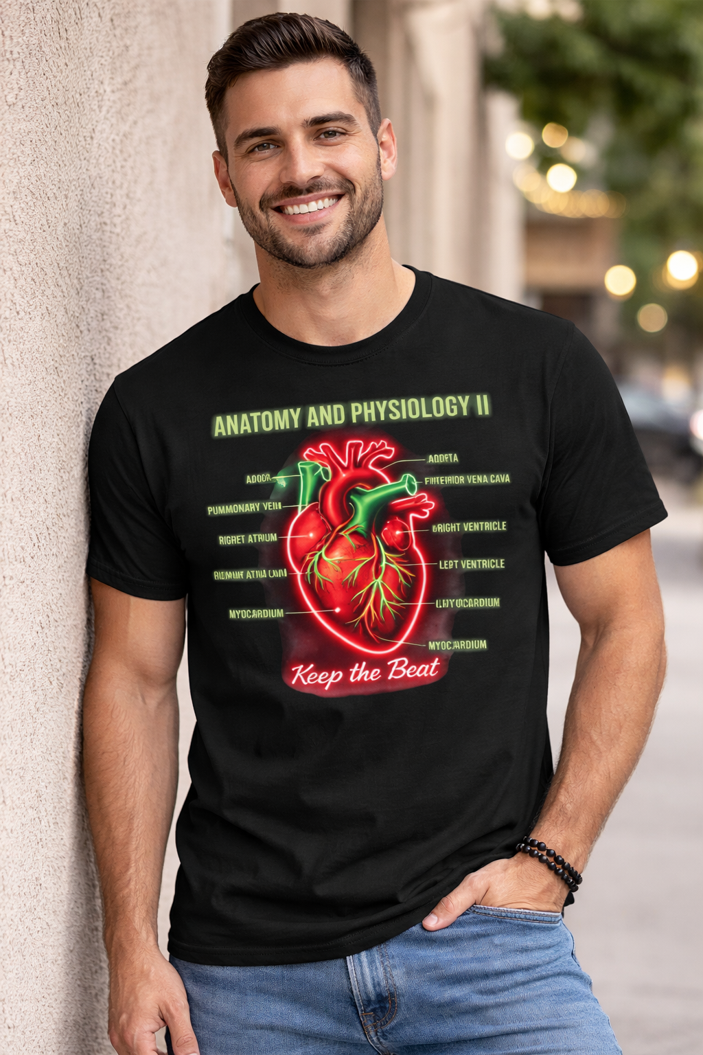 Anatomy & Physiology Heart Diagram T-Shirt — "Keep the Beat" Medical Student Tee