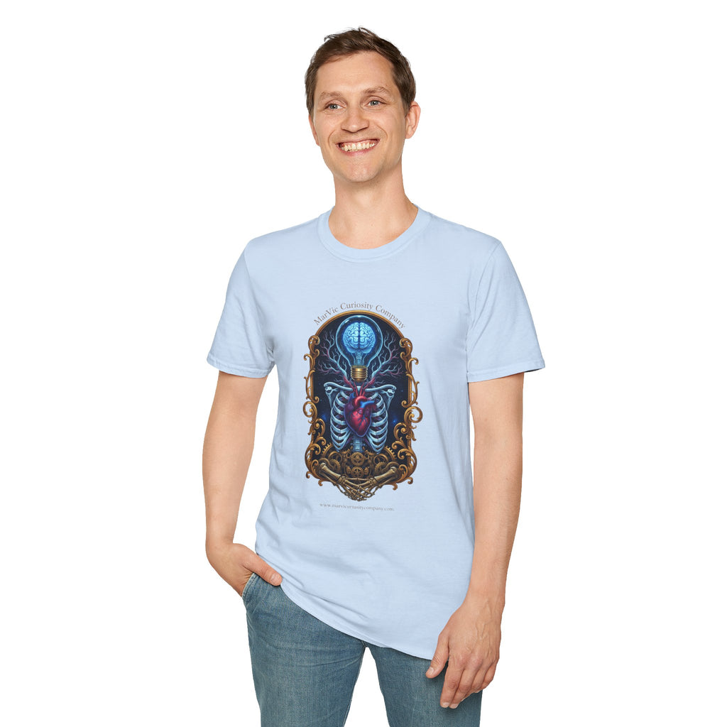 Anatomical Heart and Ribcage Art Tee — Gothic Medical Illustration T-Shirt