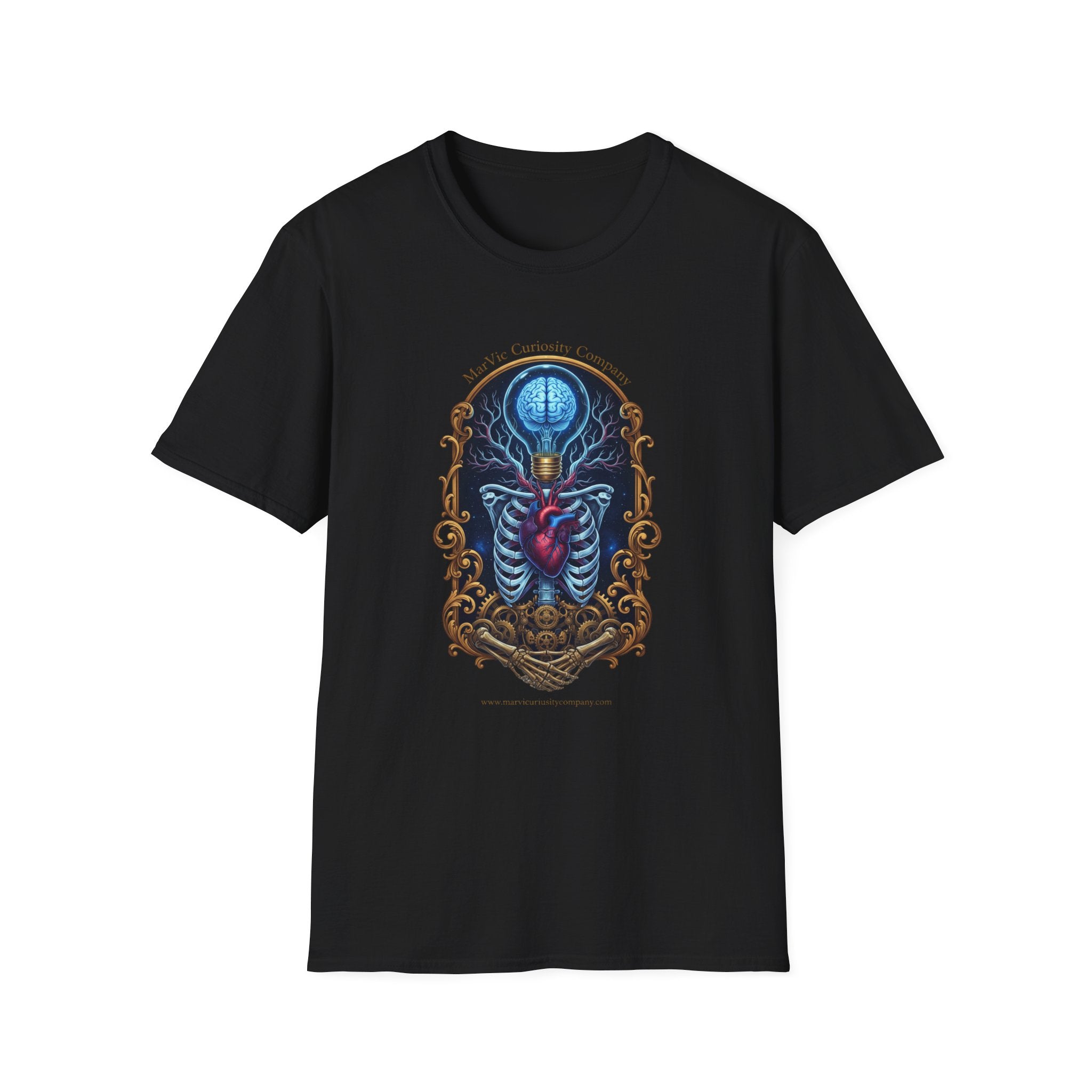 Anatomical Heart and Ribcage Art Tee — Gothic Medical Illustration T-Shirt