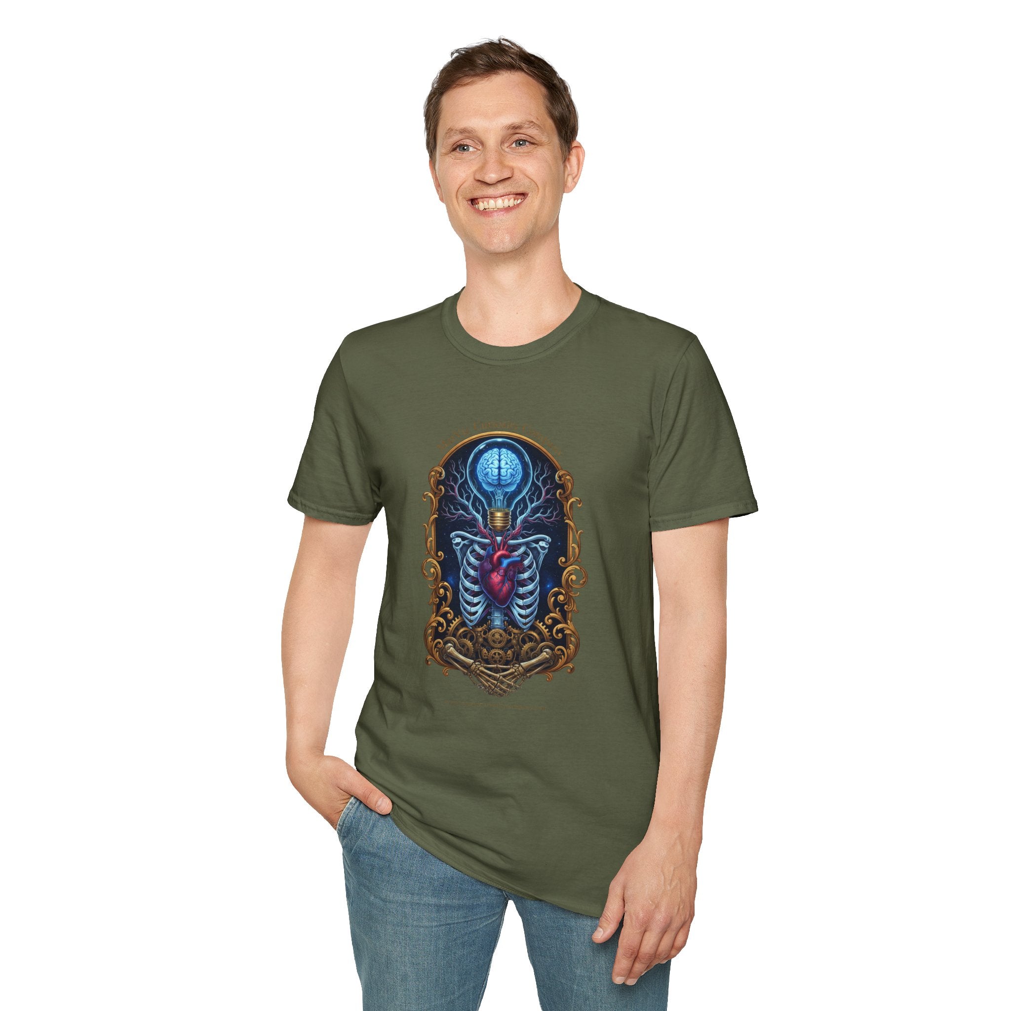 Anatomical Heart and Ribcage Art Tee — Gothic Medical Illustration T-Shirt