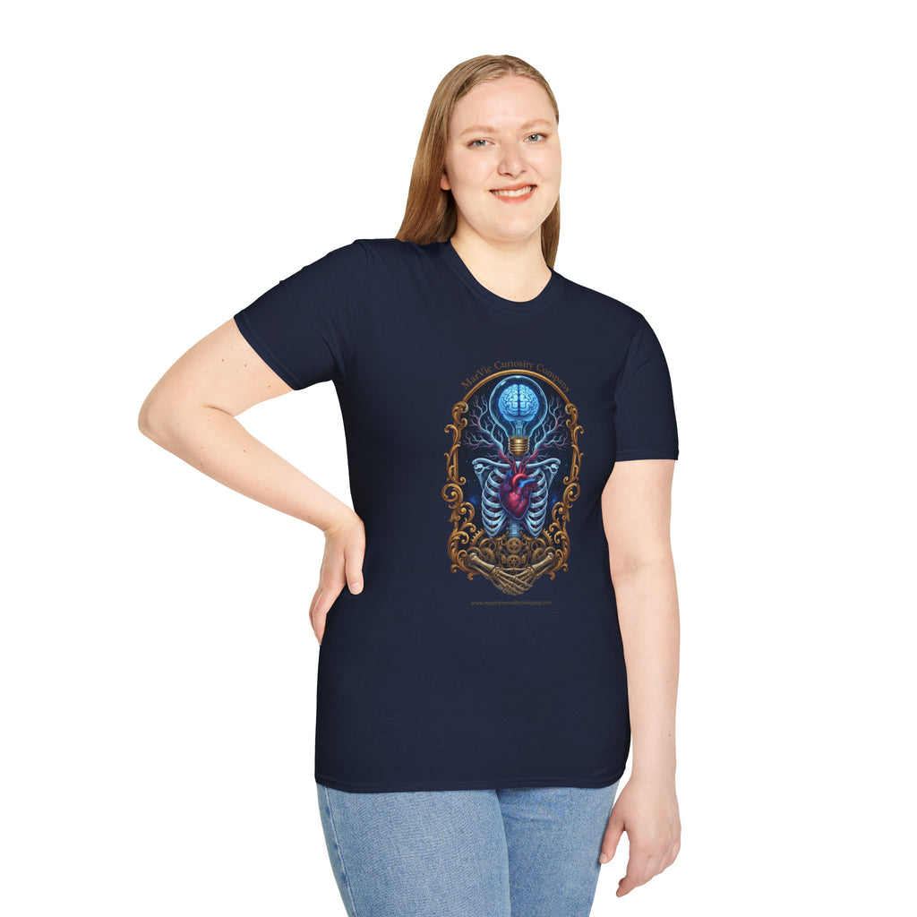 Anatomical Heart and Ribcage Art Tee — Gothic Medical Illustration T-Shirt