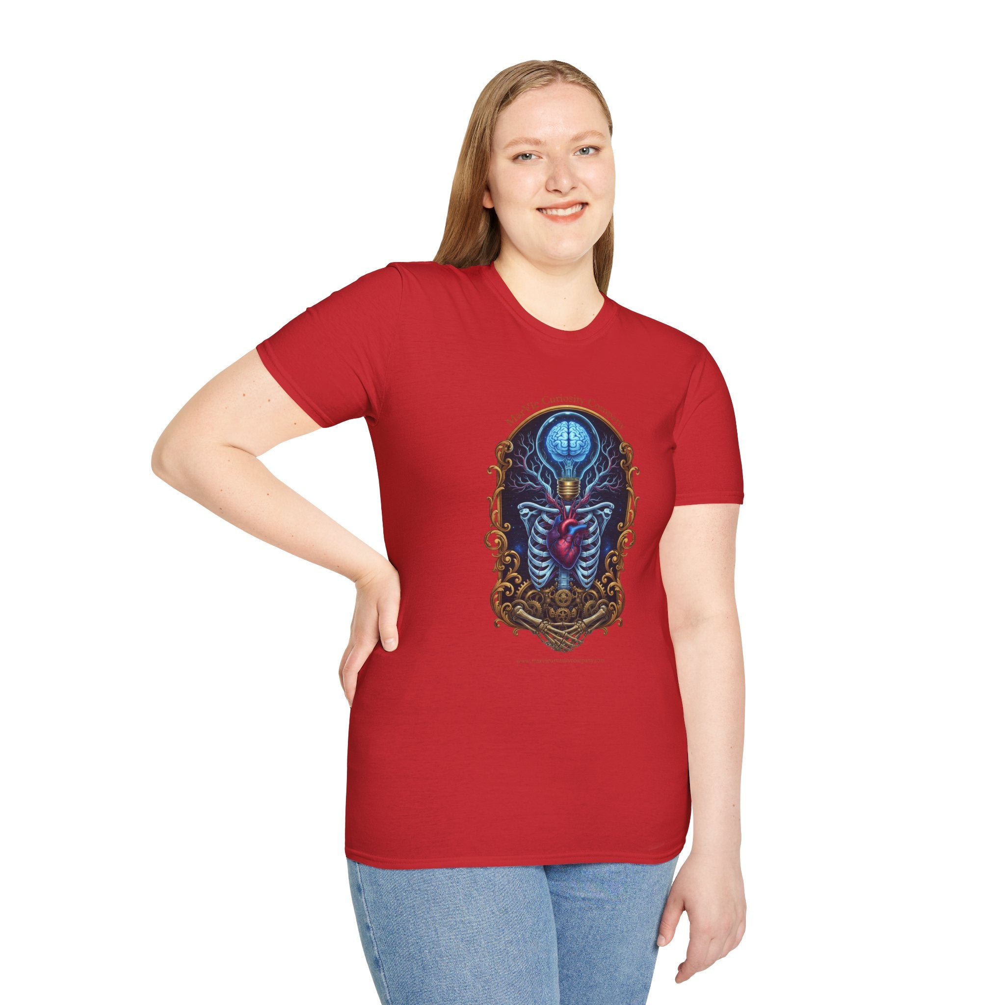 Anatomical Heart and Ribcage Art Tee — Gothic Medical Illustration T-Shirt