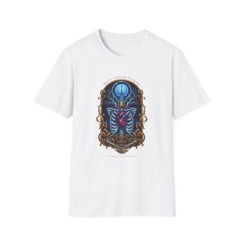 Anatomical Heart and Ribcage Art Tee — Gothic Medical Illustration T-Shirt