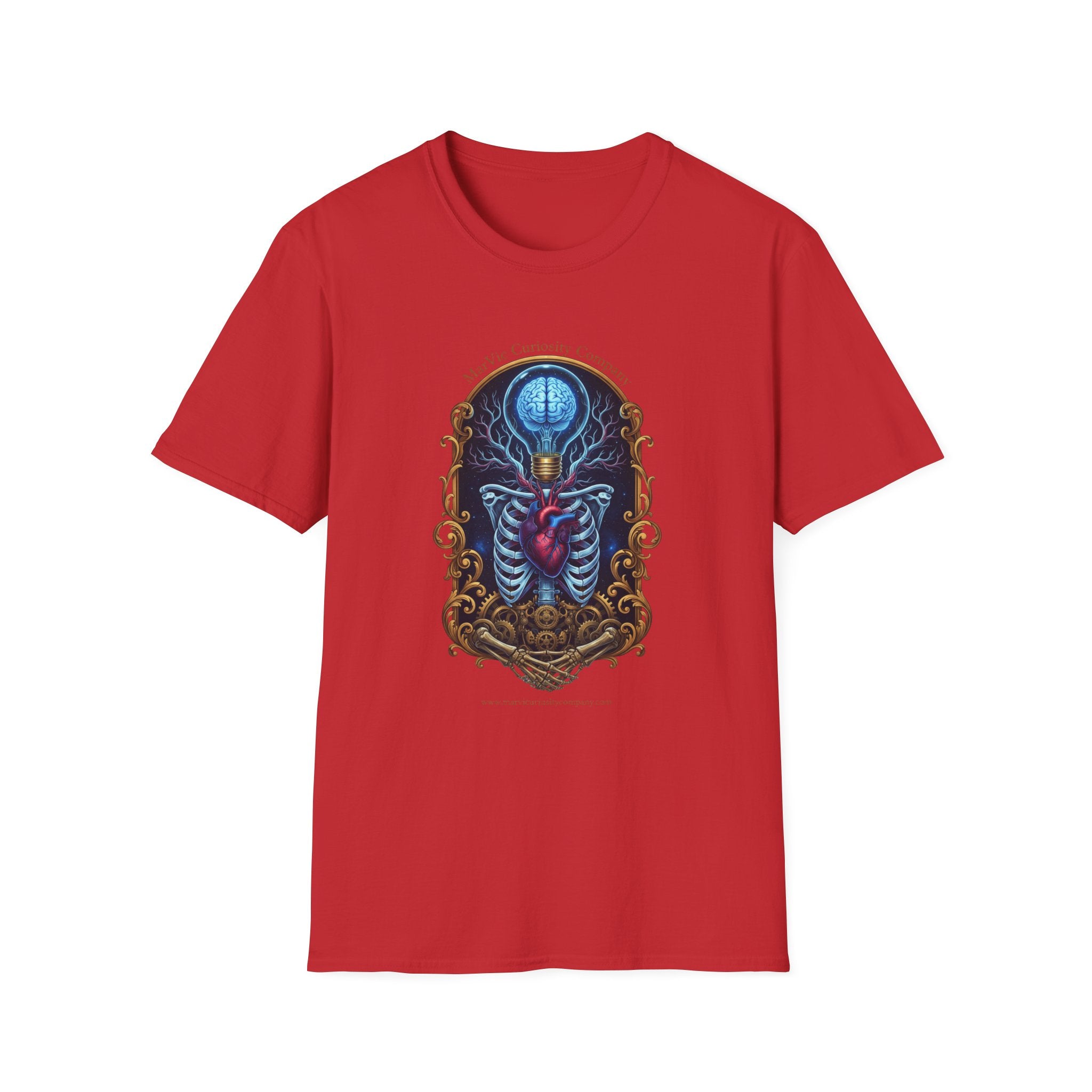Anatomical Heart and Ribcage Art Tee — Gothic Medical Illustration T-Shirt
