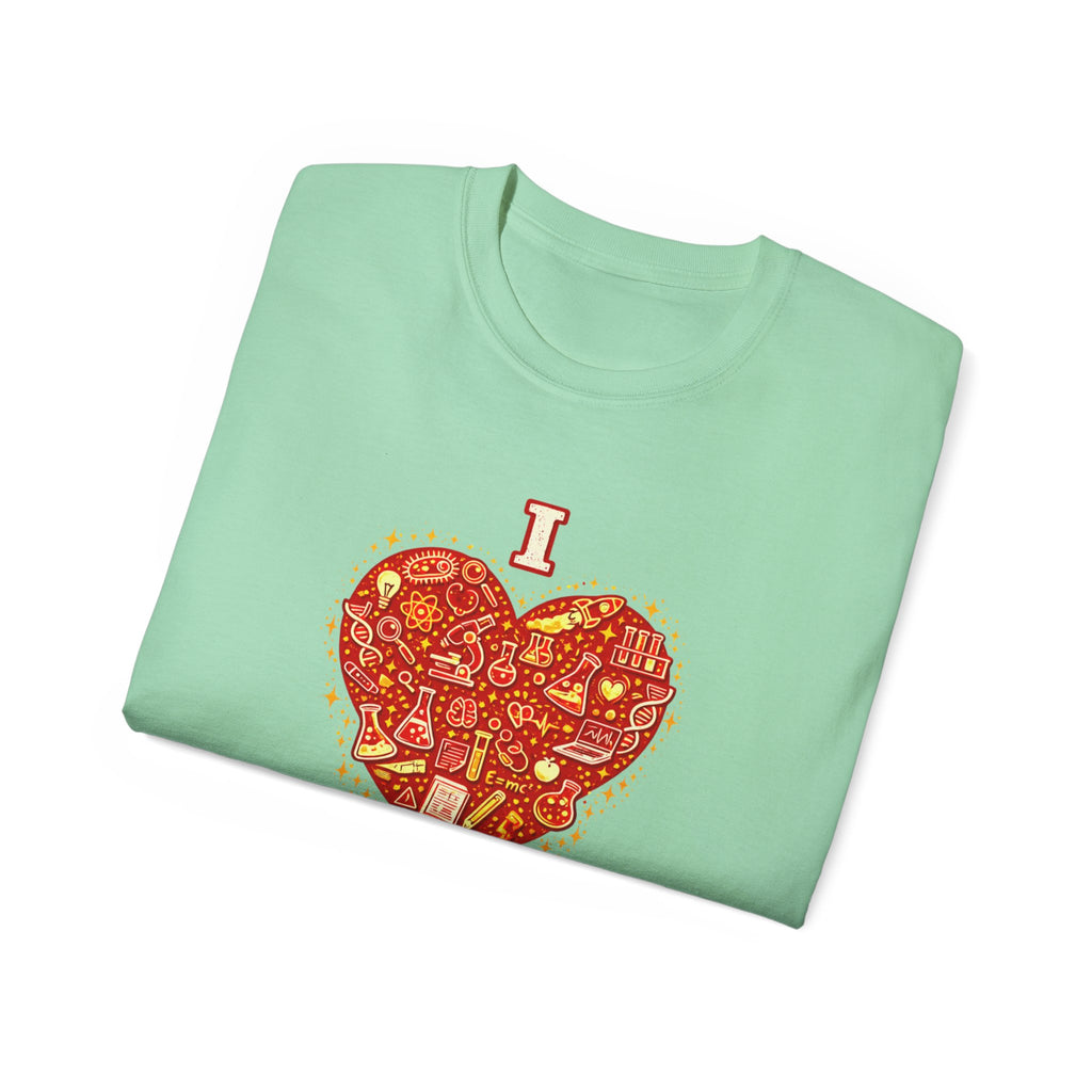 I Heart Science T-Shirt — Red Science Heart Graphic Tee