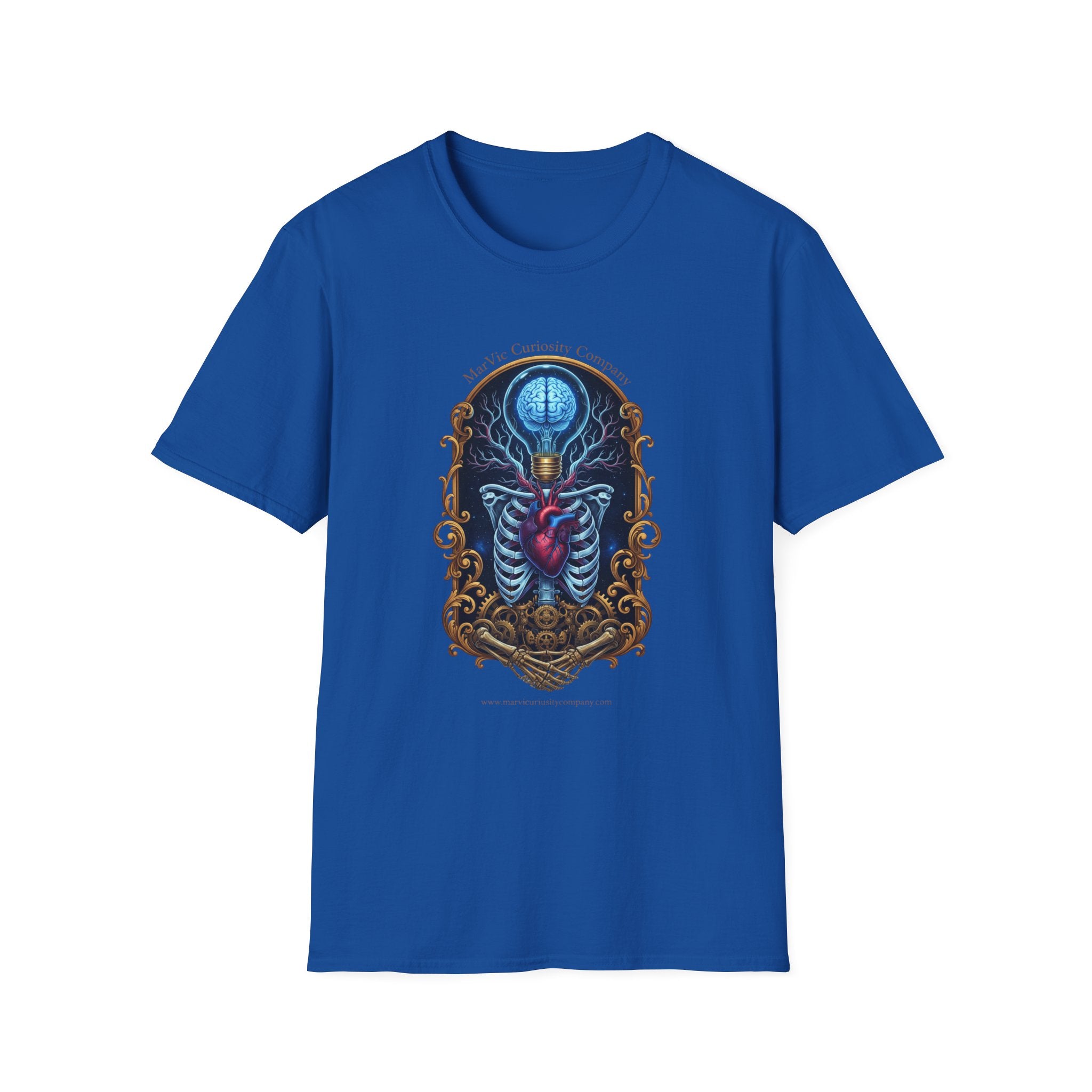 Anatomical Heart and Ribcage Art Tee — Gothic Medical Illustration T-Shirt