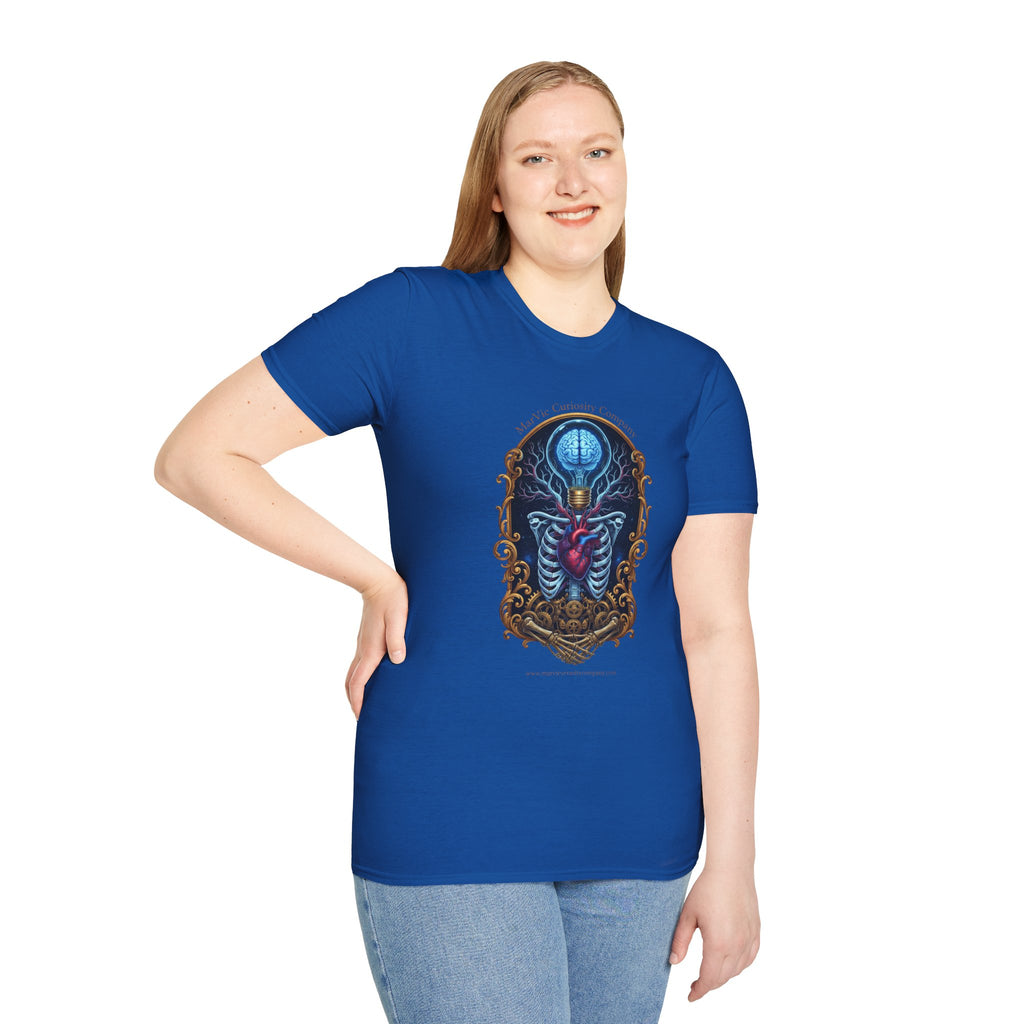 Anatomical Heart and Ribcage Art Tee — Gothic Medical Illustration T-Shirt
