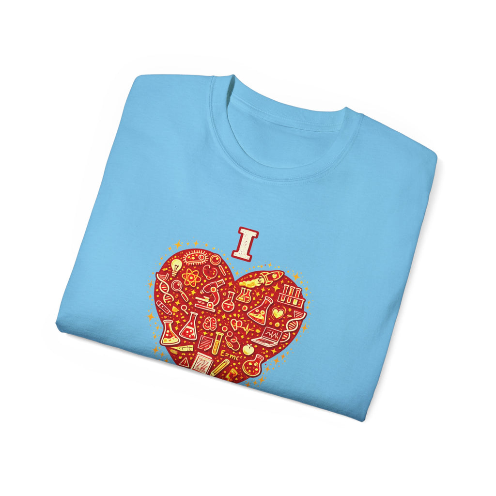 I Heart Science T-Shirt — Red Science Heart Graphic Tee