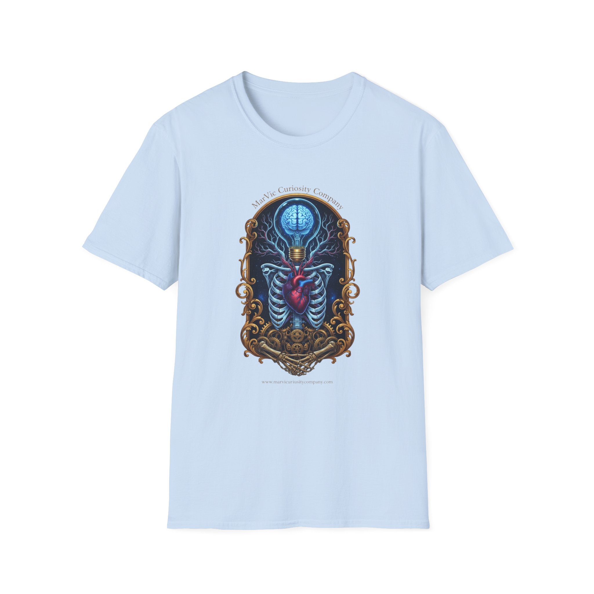 Anatomical Heart and Ribcage Art Tee — Gothic Medical Illustration T-Shirt